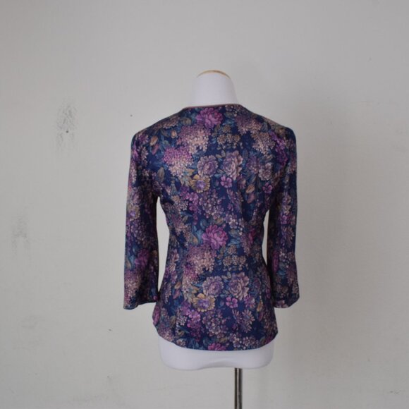 Vintage 80s Polyester Whirlaway Button-up Blouse size 6P - Picture 4 of 11